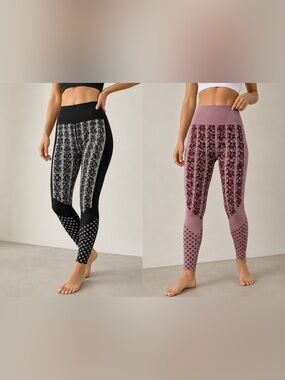 All In Motion Seamless High Rise 7/8 Leggings Bundle M NWT Jacquard Pattern